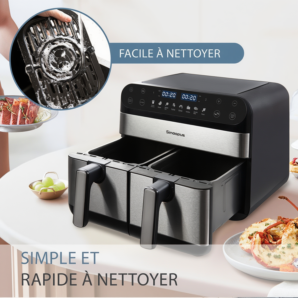 FriteuseSans Huile 10L Double Panier | Airfryer | Lacuissonsaine