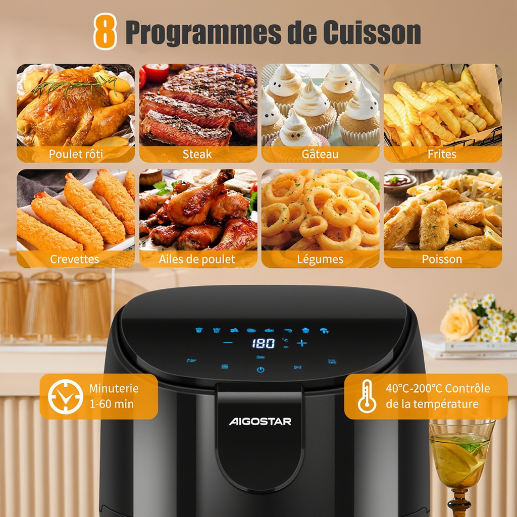 Friteuse Sans Huile 4L | Airfryer | Lacuissonsaine