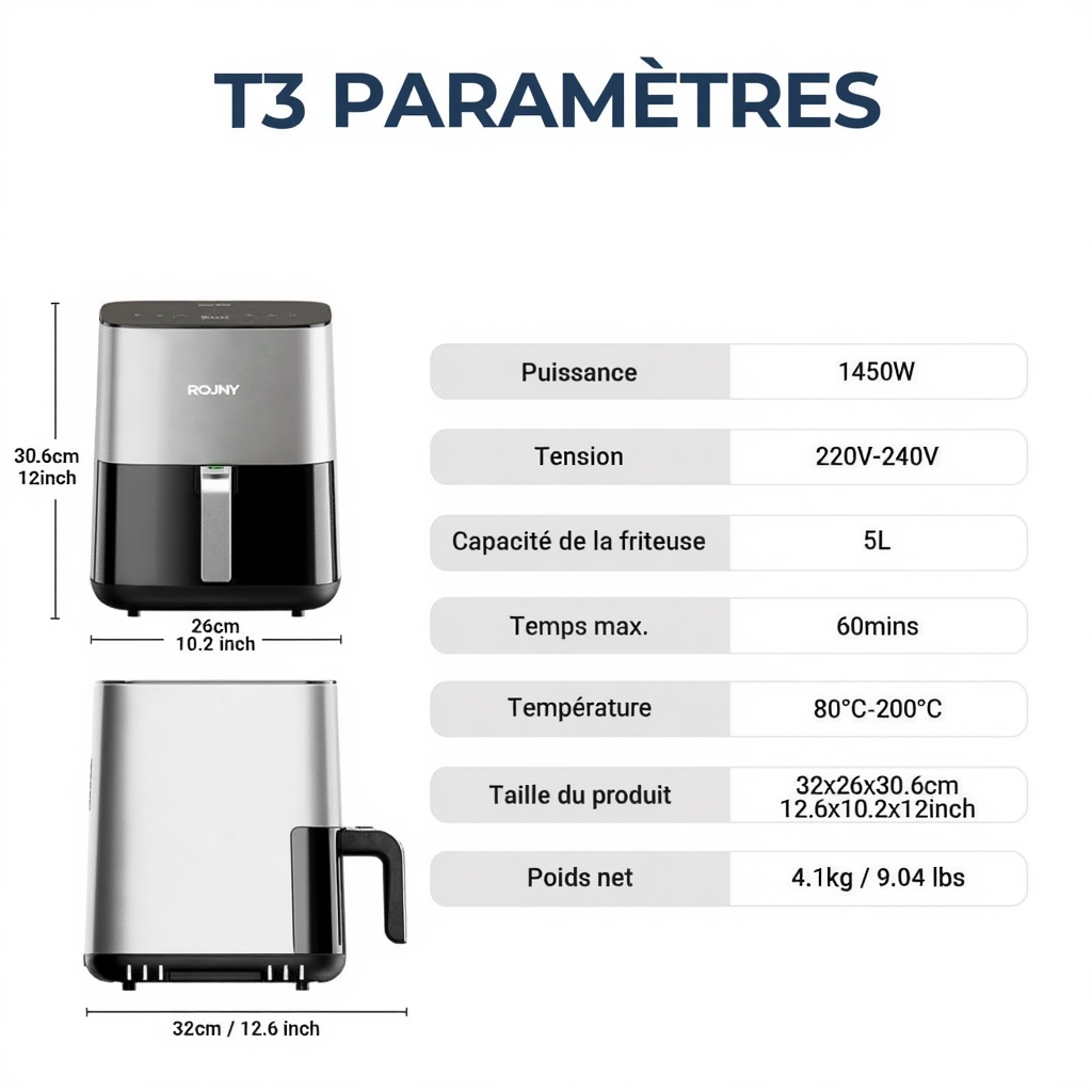 Friteuse Sans Huile 5L | Airfryer | Lacuissonsaine
