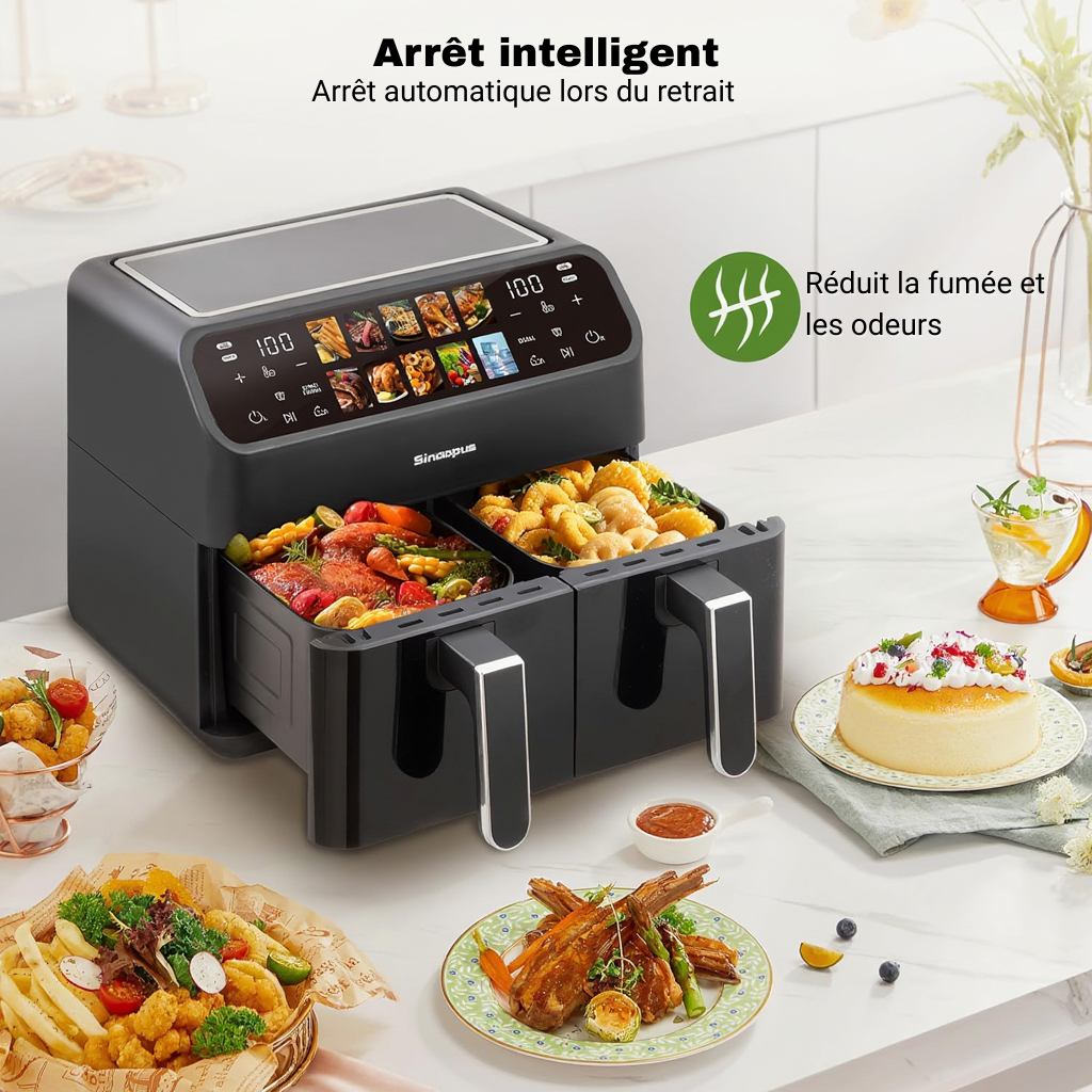 Friteuse Sans Huile Double Chambre de 9L | Airfryer