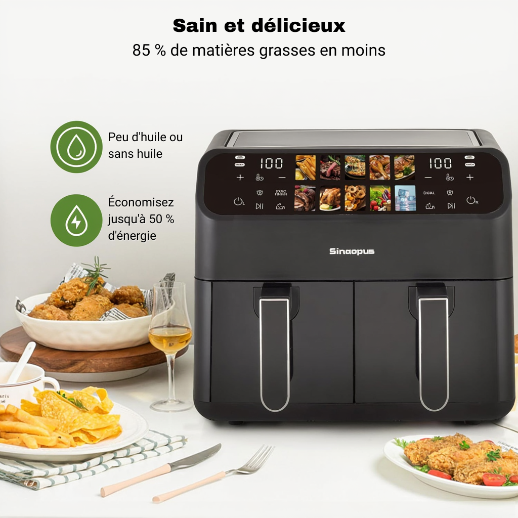 Friteuse Sans Huile Double Chambre de 9L | Airfryer